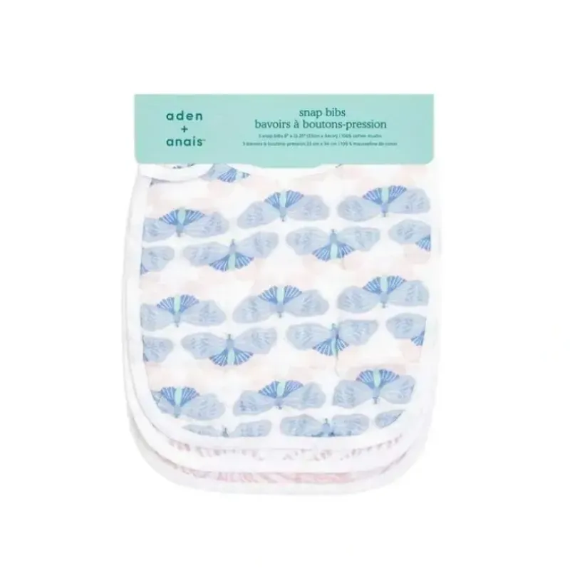 Shop All|3PK Aden Anais Deco 30.5cm Classic Cotton Baby Feeding Snap Bib Absorbent Cloth - cutbabycare.com | baby boutique & care hub