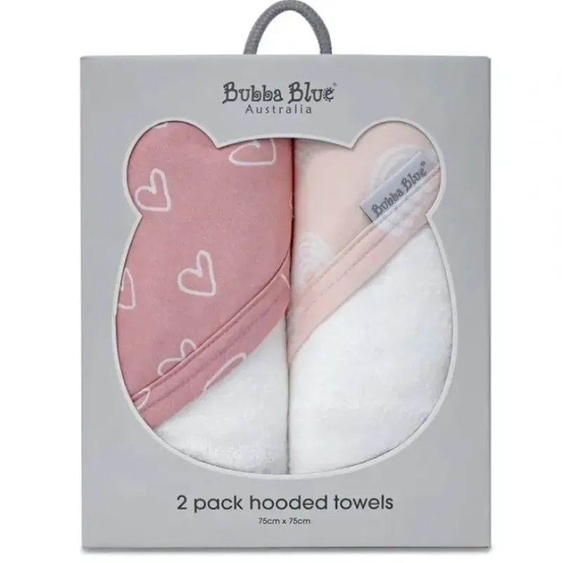 Shop All|2PK Bubba Blue Bamboo 6.75x75cm Nordic Hooded Towel Baby 0-12m Dusty Berry/Rose - cutbabycare.com | baby boutique & care hub
