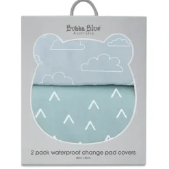 Shop All|2PK Bubba Blue 48x82cm Nordic Waterproof Change Mat Cover Baby 0-12m Sky/Mint - cutbabycare.com | baby boutique & care hub