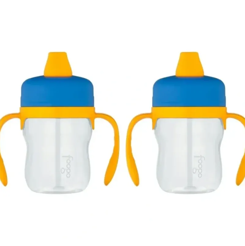 Shop All|2PK Foogo BPA Free Soft Spout Tritan Plastic Sippy Cup with Handles Blue 235ml - cutbabycare.com | baby boutique & care hub