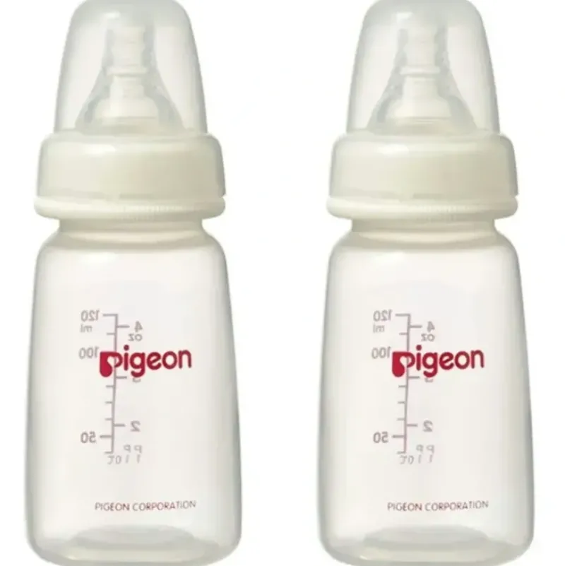 Shop All|2PK PIGEON 120ml Baby Feeding Bottle w/Slim Neck S Silicone Teat Round Hole 0-3m - cutbabycare.com | baby boutique & care hub