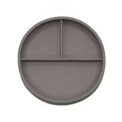 Playette Silicone Divided Baby/Infant Food Plate w/ Suction Base Grey 4m+ - cutbabycare.com | baby boutique & care hub* Sale