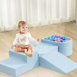 Playpals Kids Climb Crawl Foam Play Set Soft Play Set Activity Toys 5PC Blue - cutbabycare.com | baby boutique & care hub* Store