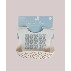 Silicone Bib - Howdy Partner Blue by Caroline Alfreds - cutbabycare.com | baby boutique & care hub* Shop