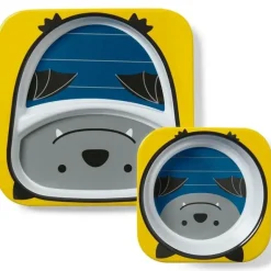 Skip Hop Zoo Easy To Hold Melamine Bowl Plate Set Bat With Bright And Playful Colours - cutbabycare.com | baby boutique & care hub* New