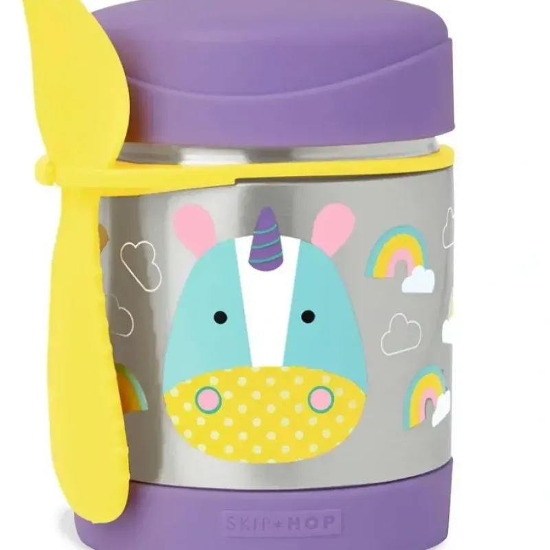 Skip Hop Zoo Kids Colourful Stainless Steel Insulated Food Jar Unicorn 2 Piece Set - cutbabycare.com | baby boutique & care hub* Clearance