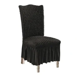 Soga Black Chair Cover Seat Protector with Ruffle Skirt Stretch Slipcover Wedding Party Home Decor - cutbabycare.com | baby boutique & care hub* Flash Sale