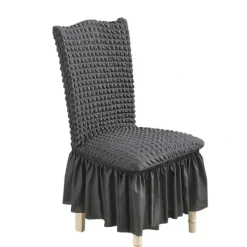 Soga Dark Grey Chair Cover Seat Protector with Ruffle Skirt Stretch Slipcover Wedding Party Home Decor - cutbabycare.com | baby boutique & care hub* Best Sale
