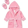 Spasilk - 100% Cotton Hooded Terry Bathrobe with Booties Baby One Size Gifts, Pink Fish - cutbabycare.com | baby boutique & care hub* Online