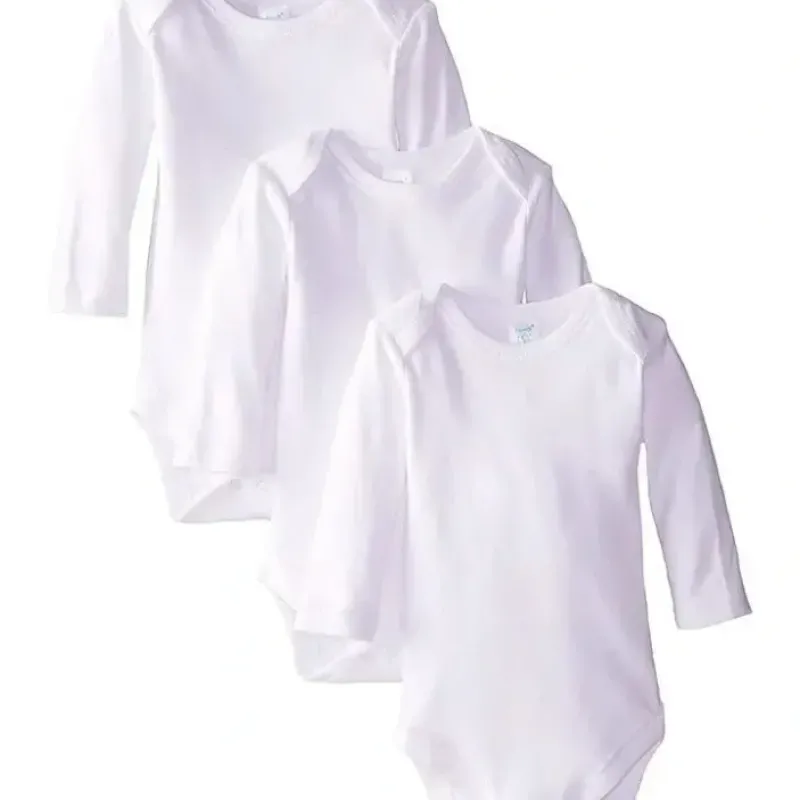 Spasilk Unisex 3-Pack Long Sleeve Lap Shoulder Bodysuit White - cutbabycare.com | baby boutique & care hub* New