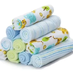 Spasilk Washcloth Set 10-Pack, Blue Tiger - cutbabycare.com | baby boutique & care hub* Online