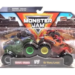 Spin Master - Monster Jam, Die-Cast Monster Trucks, 2 Pack Series 24, Grave Digger vs El Toro Loco, Ages 3+ - cutbabycare.com | baby boutique & care hub* Store