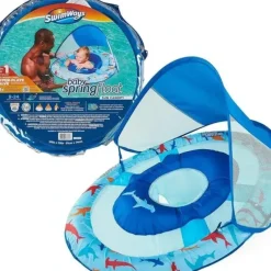 Spin Master - Swimways Sun Canopy Inflatable Baby Spring Float for Kids 9-24 Months, Shark - cutbabycare.com | baby boutique & care hub* Online