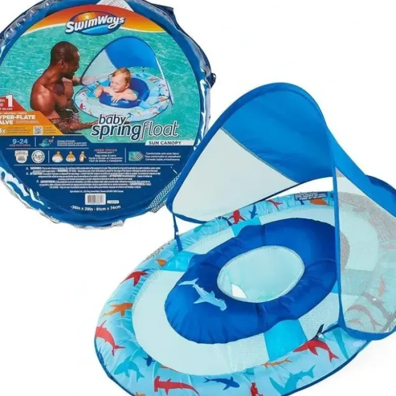 Spin Master - Swimways Sun Canopy Inflatable Baby Spring Float for Kids 9-24 Months, Shark - cutbabycare.com | baby boutique & care hub* Online