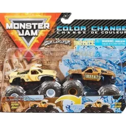 Spin Master Monster Jam, Color-Changing Die-Cast Monster Trucks 2-Pack, 1:64 Scale Bulldozer vs. Team Meents (Styles May Vary) - cutbabycare.com | baby boutique & care hub* New