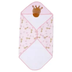 Splosh Baby/Infant Giraffe Cotton Hooded Towel Absorbent Poncho 79cm Pink 0+ - cutbabycare.com | baby boutique & care hub* Hot