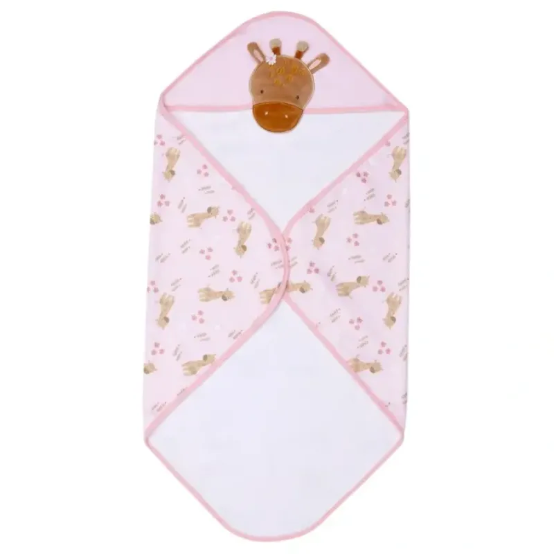 Splosh Baby/Infant Giraffe Cotton Hooded Towel Absorbent Poncho 79cm Pink 0+ - cutbabycare.com | baby boutique & care hub* Hot