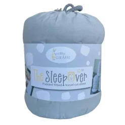 Spotty Giraffe The SleepOver Portable Lightweight Cot Travel Sheet Cool Grey - cutbabycare.com | baby boutique & care hub* Shop