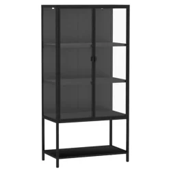 Stacked Tempered Glass Display Cabinet 4Tier Clear Showcase Bookcase Steel Frame - cutbabycare.com | baby boutique & care hub* Hot