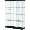 Shop All|Stacked Wheeled Glass Display Cabinet Lockable Key Clear Showcase Storage 169cm - cutbabycare.com | baby boutique & care hub