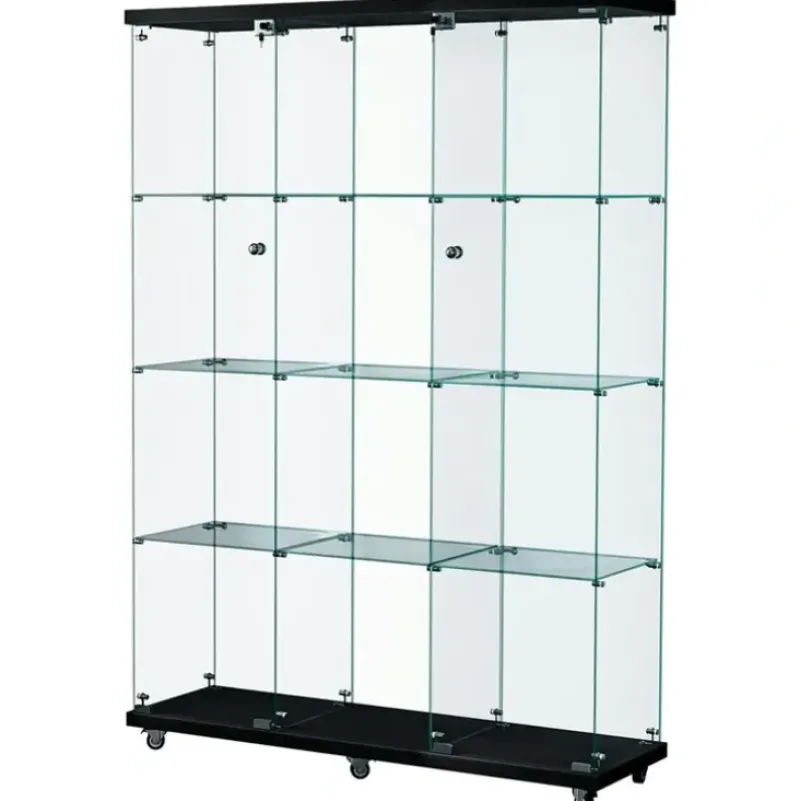 Shop All|Stacked Wheeled Glass Display Cabinet Lockable Key Clear Showcase Storage 169cm - cutbabycare.com | baby boutique & care hub