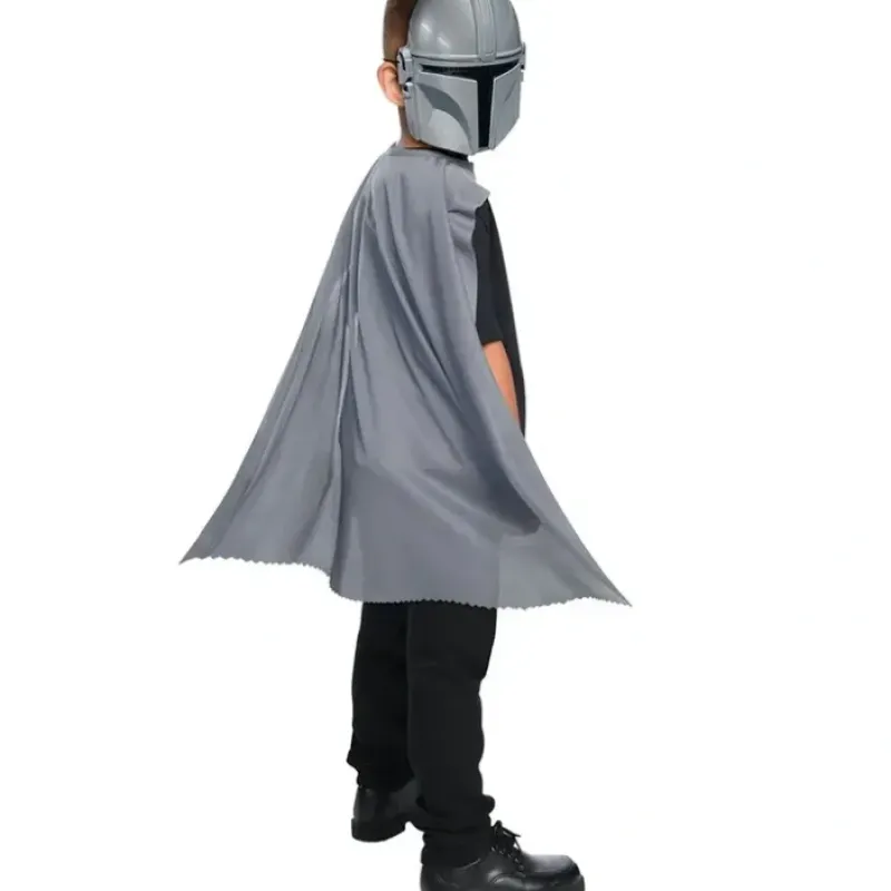 Star Wars Mandalorian Mask & Cape Set Kids/Child Costume/Halloween Party Grey - cutbabycare.com | baby boutique & care hub* Best Sale