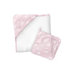 Stephen Joseph - Muslin Hooded Towel With Washcloth, Unicorn - cutbabycare.com | baby boutique & care hub* Clearance