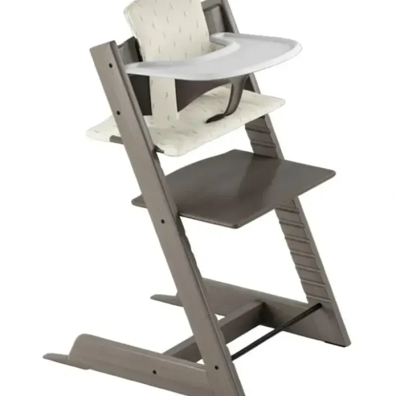 Stokke Tripp Trapp High Chair Bundle - Hazy Grey | Wheat Cream Cushion | White Tray - cutbabycare.com | baby boutique & care hub* Fashion