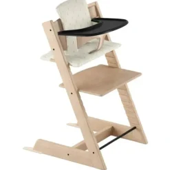 Stokke Tripp Trapp High Chair Bundle - Oak Natural | Wheat Cream Cushion | Black Tray - cutbabycare.com | baby boutique & care hub* Outlet