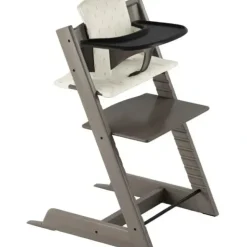 Stokke Tripp Trapp High Chair Bundle - Hazy Grey | Wheat Cream Cushion | Black Tray - cutbabycare.com | baby boutique & care hub* Hot