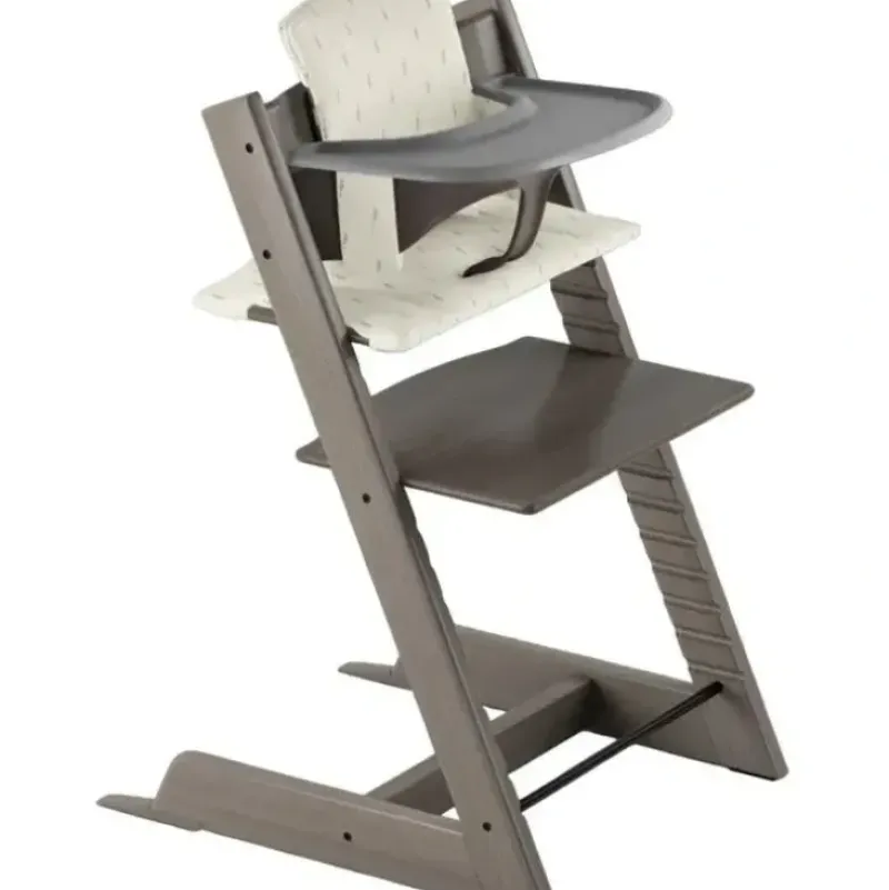 Shop All|Stokke Tripp Trapp High Chair Bundle - Hazy Grey | Wheat Cream Cushion | Storm Grey Tray - cutbabycare.com | baby boutique & care hub
