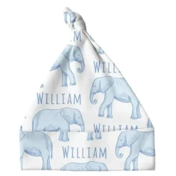 Sugar + Maple Personalized Knotted Baby Hat | Elephant Blue - cutbabycare.com | baby boutique & care hub* Cheap
