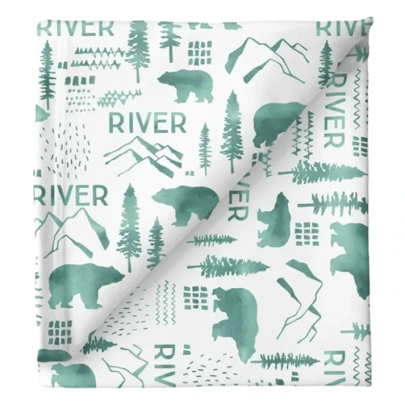 Sugar + Maple Personalized Stretchy Blanket | Woodland Green - cutbabycare.com | baby boutique & care hub* Shop