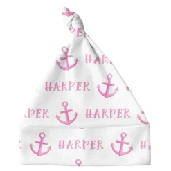 Sugar + Maple Personalized Knotted Baby Hat | Anchor Pink - cutbabycare.com | baby boutique & care hub* Hot