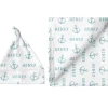 Sugar + Maple Personalized Small Blanket & Hat Set | Anchor Blue - cutbabycare.com | baby boutique & care hub* Fashion