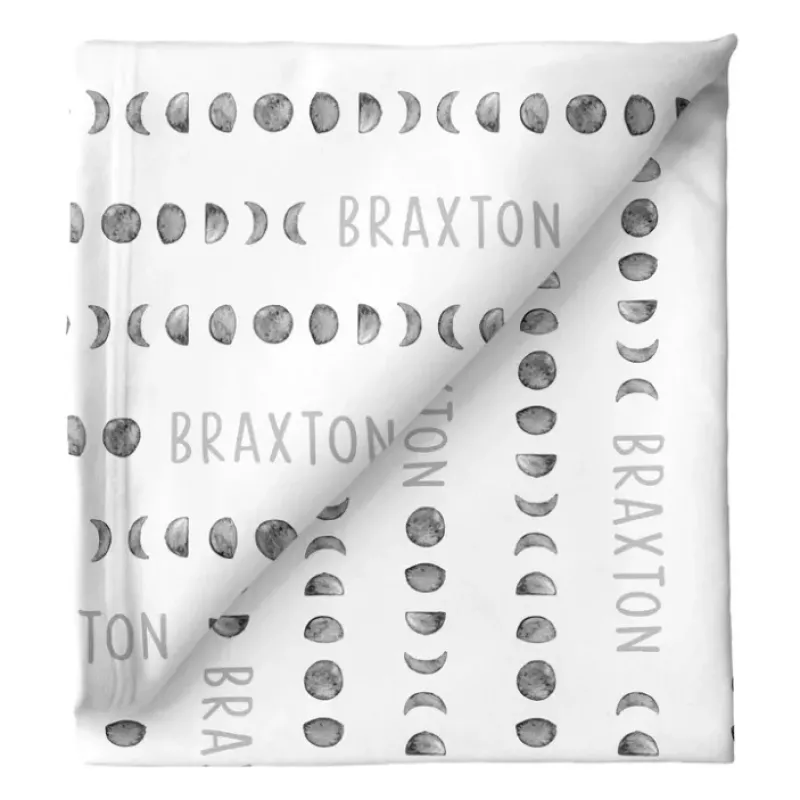 Sugar + Maple Personalized Stretchy Blanket | Moon Phases - cutbabycare.com | baby boutique & care hub* Online