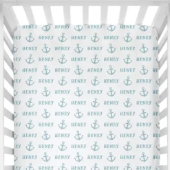 Sugar + Maple Personalized Crib Sheet | Anchor Blue - cutbabycare.com | baby boutique & care hub* Best Sale