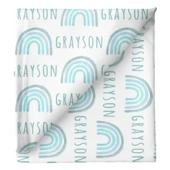 Sugar + Maple Personalized Stretchy Blanket | Rainbow Blue - cutbabycare.com | baby boutique & care hub* Fashion