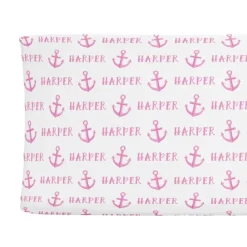 Sugar + Maple Personalized Changing Pad Cover | Anchor Pink - cutbabycare.com | baby boutique & care hub* New