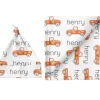 Sugar + Maple Personalized Small Blanket & Hat Set | Truck Orange - cutbabycare.com | baby boutique & care hub* Best Sale