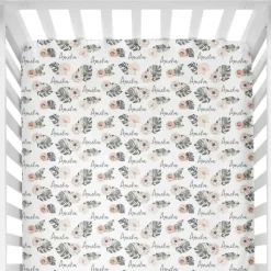 Sugar + Maple Personalized Crib Sheet | Tropical Floral - cutbabycare.com | baby boutique & care hub* Outlet