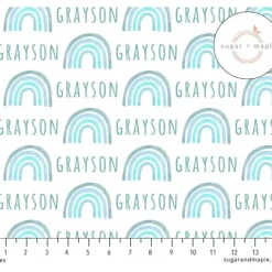 Sugar + Maple Personalized Plush Minky Fleece Personalized Blanket | Rainbow Blue - cutbabycare.com | baby boutique & care hub* Best Sale