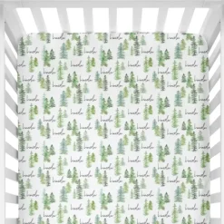 Sugar + Maple Personalized Crib Sheet | Pine Tree - cutbabycare.com | baby boutique & care hub* Hot