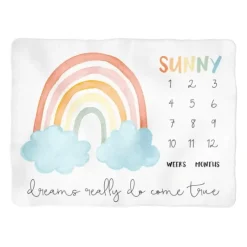 Sugar + Maple Personalized Colorful Rainbow Milestone Blanket - cutbabycare.com | baby boutique & care hub* Flash Sale