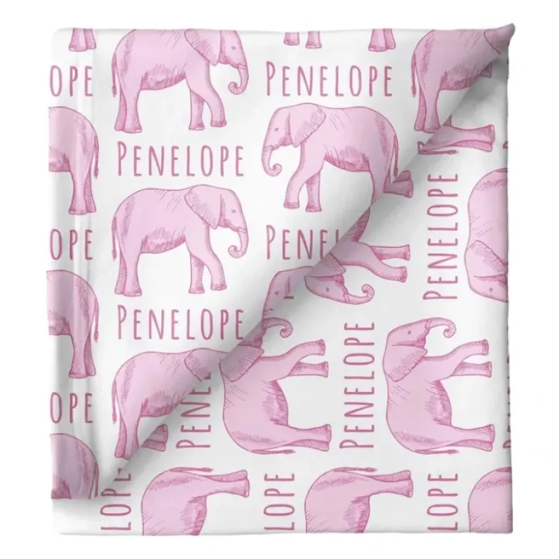 Sugar + Maple Personalized Stretchy Blanket | Elephant Pink - cutbabycare.com | baby boutique & care hub* Cheap