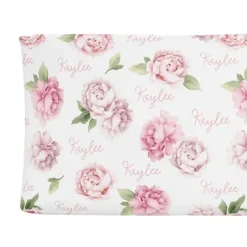 Sugar + Maple Personalized Changing Pad Cover | Pink Peonies - cutbabycare.com | baby boutique & care hub* Cheap