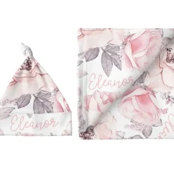 Sugar + Maple Personalized Small Blanket & Hat Set | Wallpaper Floral - cutbabycare.com | baby boutique & care hub* Clearance