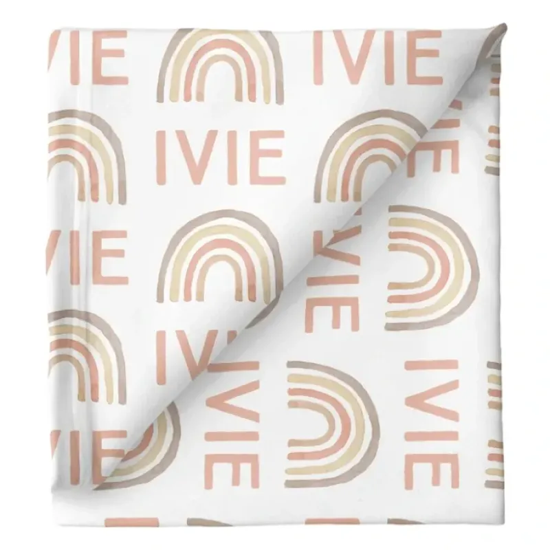 Sugar + Maple Personalized Stretchy Blanket | Rainbow Neutral - cutbabycare.com | baby boutique & care hub* New