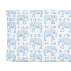 Sugar + Maple Personalized Changing Pad Cover | Elephant Blue - cutbabycare.com | baby boutique & care hub* Flash Sale