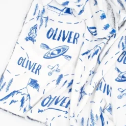 Sugar + Maple Personalized Blue Adventure Map Minky Blanket | Personalized - cutbabycare.com | baby boutique & care hub* New